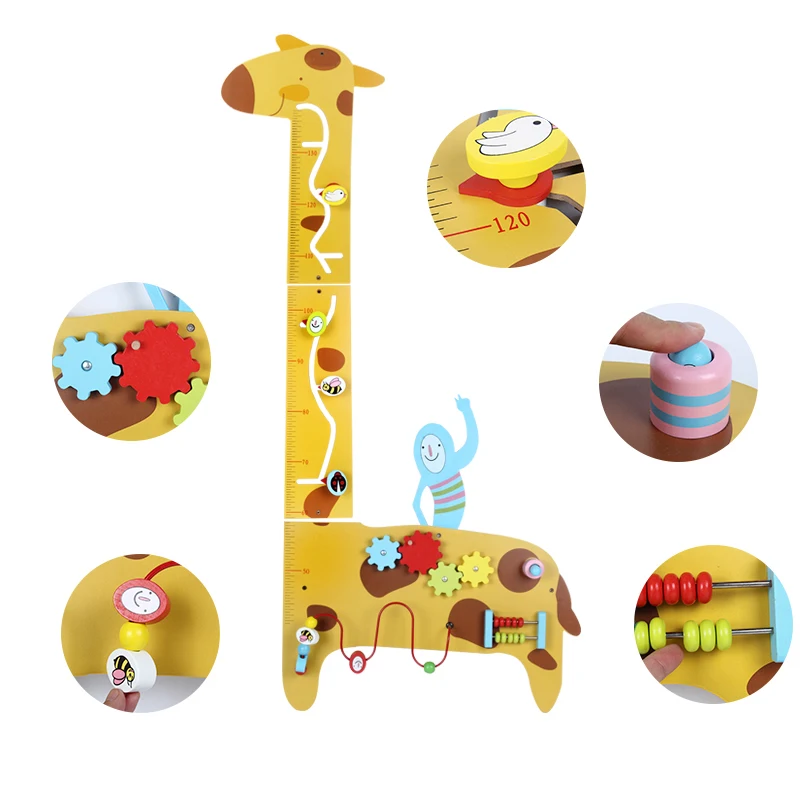 giraffe Metope Toys Activity Decoration Panel Kids Wood Shelf Wall wooden Toys