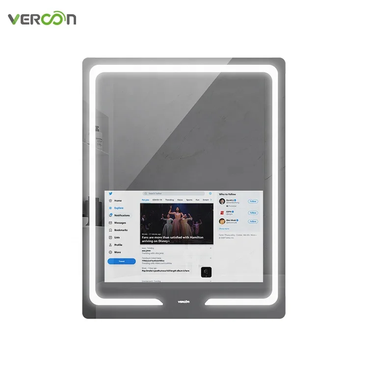 Vercon Mini Beauty Make up Table Vanity Small Smart Mirror Magic with LED Lights