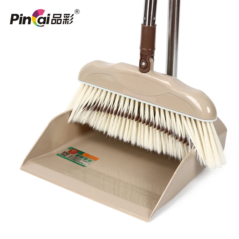 metal handle plastic garden grass floor cleaning broom and dustpan set of standing