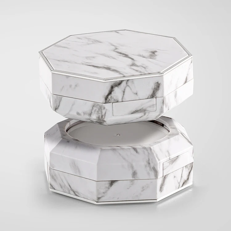 Octagon Marble Makeup Case Tray Compact Case Wholesale Plastic BB Cushion Air Foundation Case