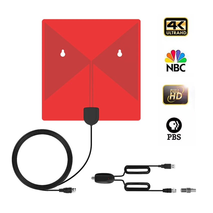 Uhf panel antena digital dvb-t hd tv aerial hdtv antenne long range high gain tv antenna with cable