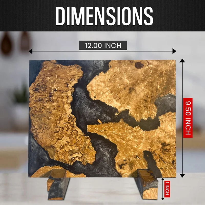 Natural Wood Blend Large Magnetic Knife Block Universal Epoxy Resin Wooden Magnetic Knife Holder Knives Storage Rack