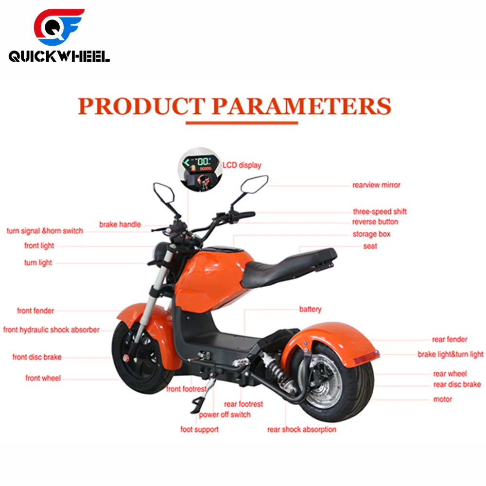 New Arrival EEC COC Powerful Brushless Motor 1500W 2000W 3000W Electric Motorcycle Scooter