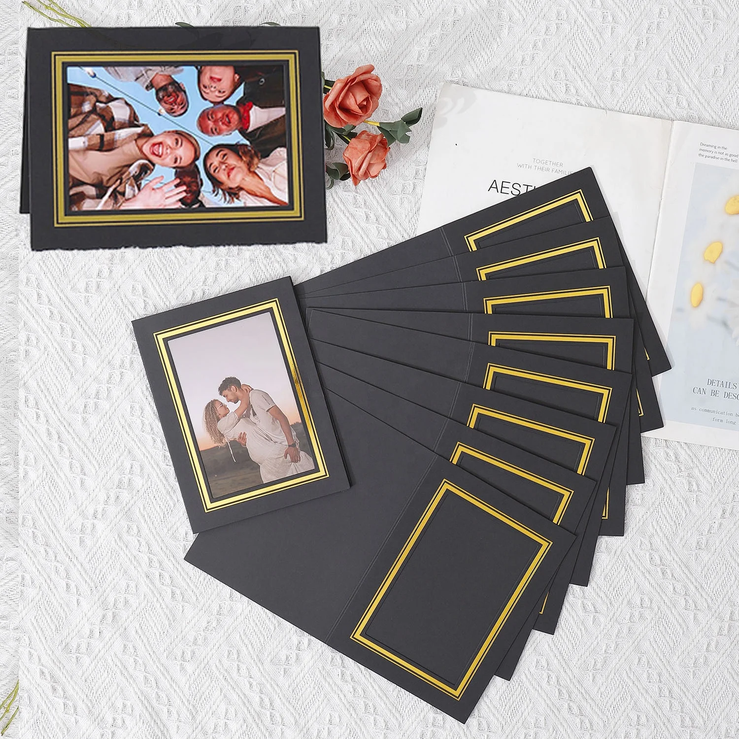 OEM CUSTOM Pregnant woman B ultrasound photo frame, welcome baby paper photo frame hello little one newborn gift picture frame
