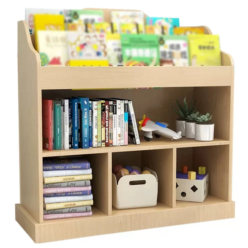 Children furniture adjustable multi function kindergarten bookshelf small baby bookcase plastic toys storage kids book shelf