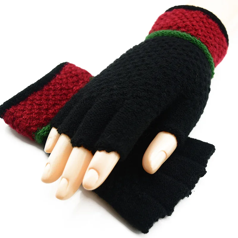 
YRRETY Unisex Outdoor Driving Knitted Men Fingerless Glove Warmer Women Woolen Knitwear Soft Half Finger Gloves Winter Gloves 