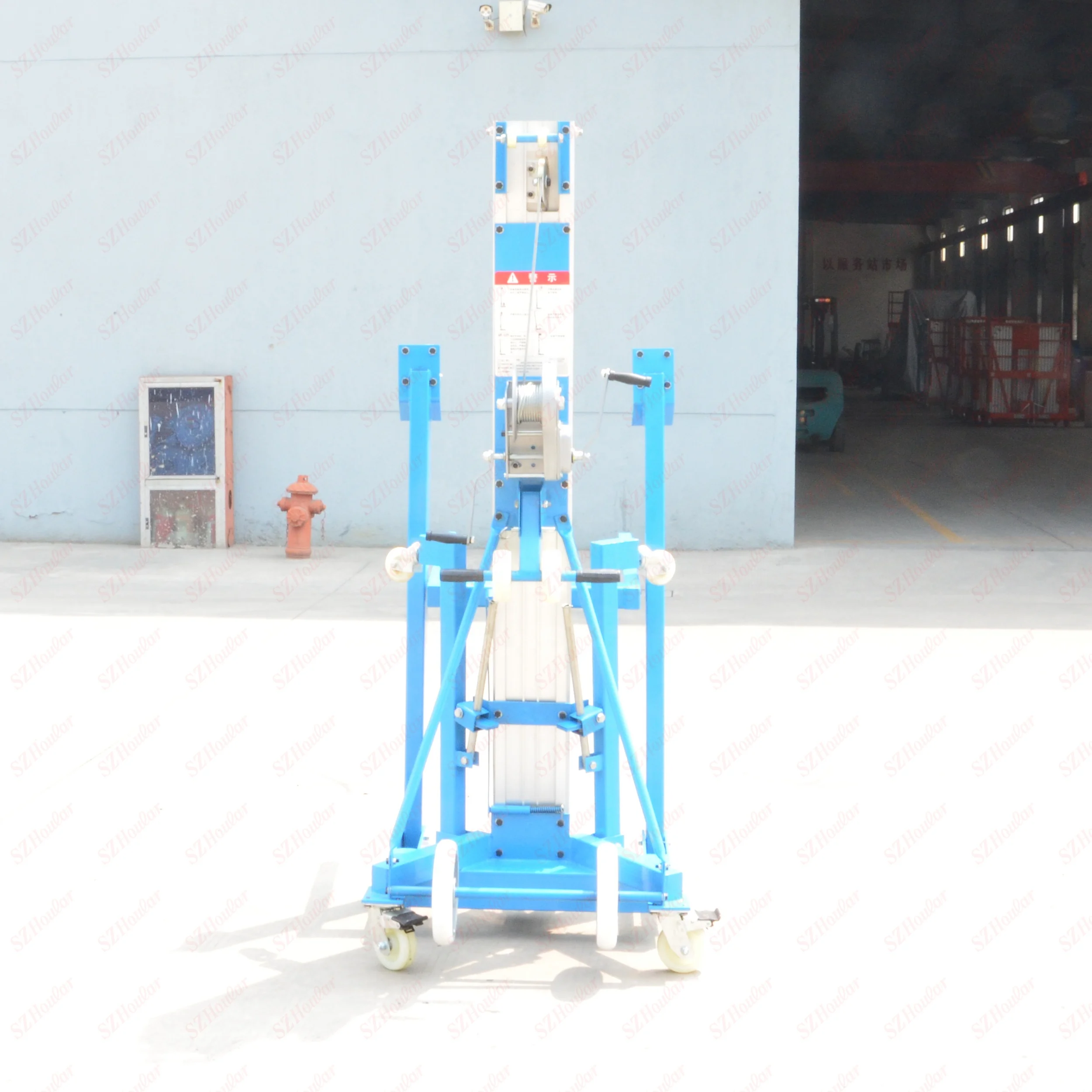 3.5m height work platform window cleaning machine hand winch mini outdoor aluminum alloy lift