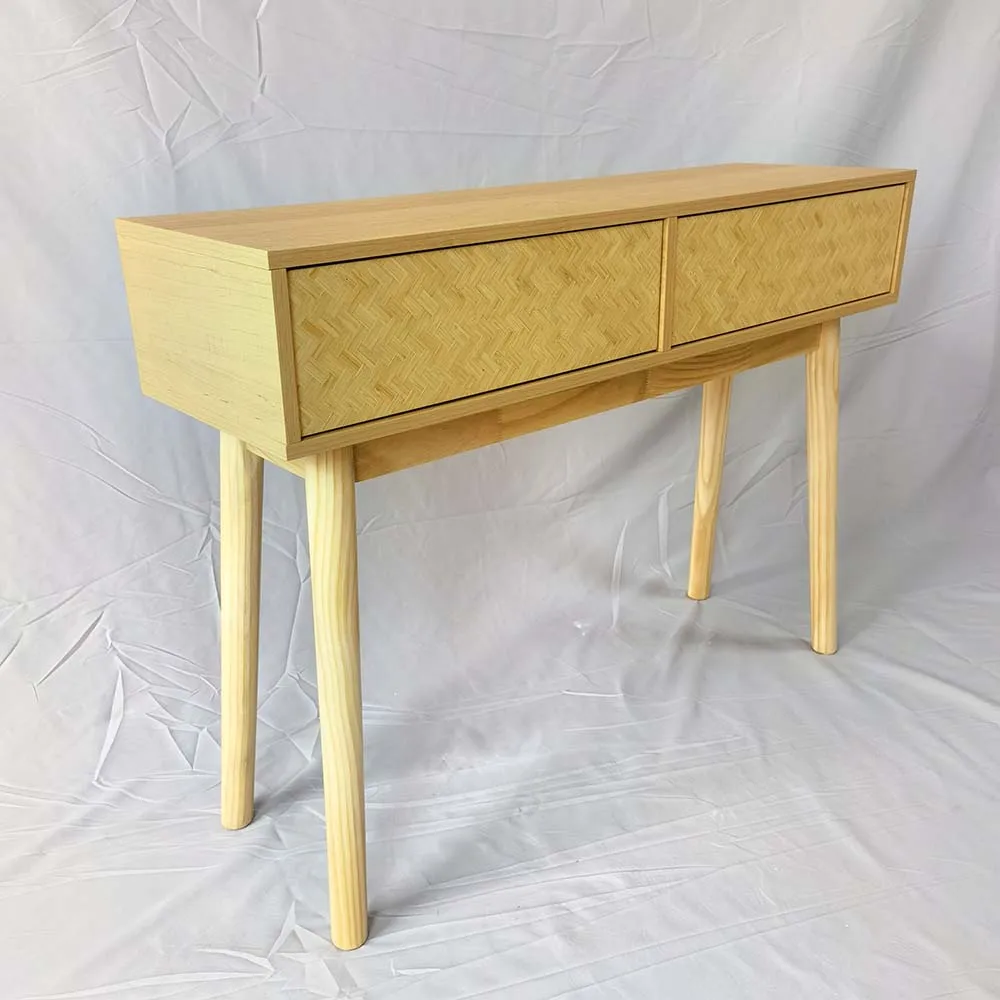 Modern style wooden entrance Hallway Entry Corner Wood Console Table