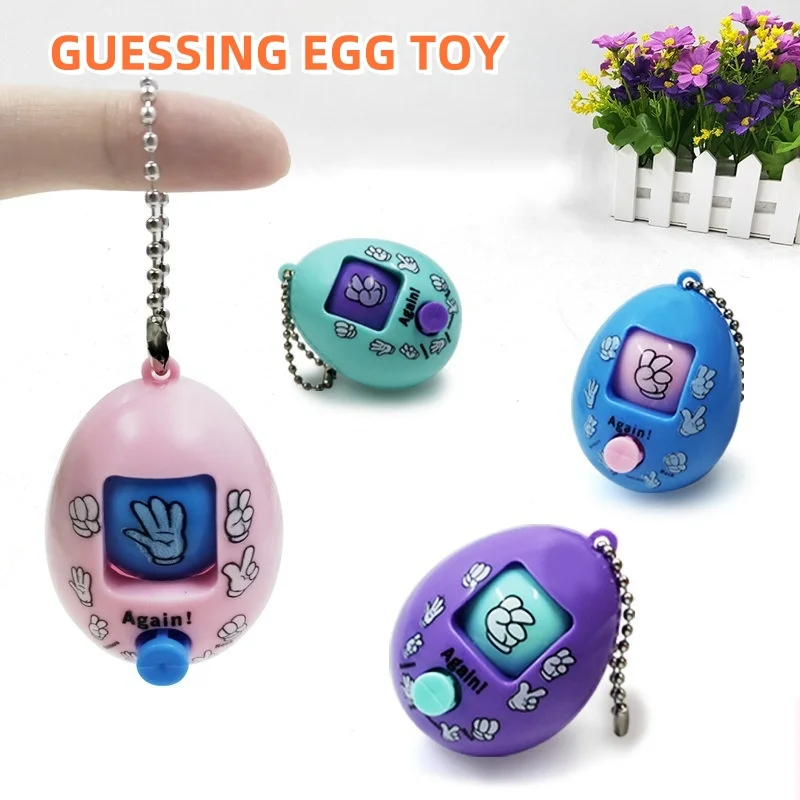 Mini Fun Fair Finger Guessing Game Rock Paper Scissors Tricky Egg Toy Keychain Kids Goodies Gift