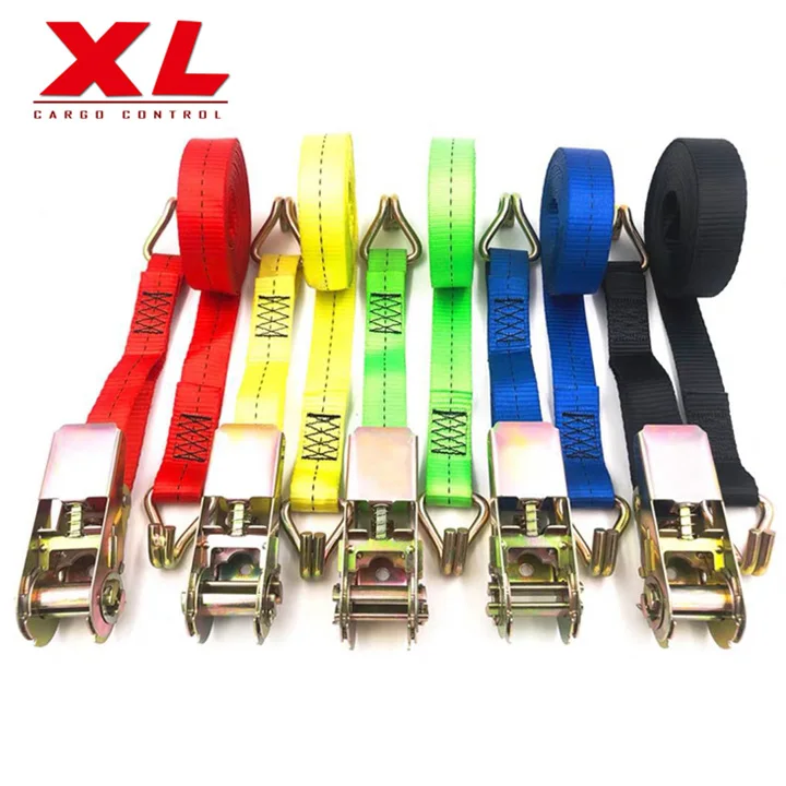30mm 1.5 heavy duty lockable car truck binding transport strap cargo lashing belt load tension set tie down ratchet straps