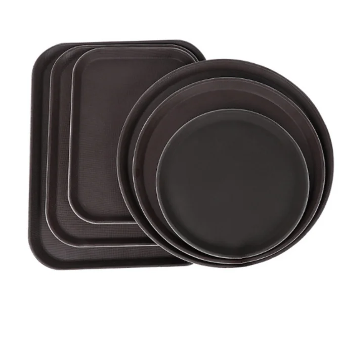 Anti skid Rectangular, Oval and Round hotel room food service tray