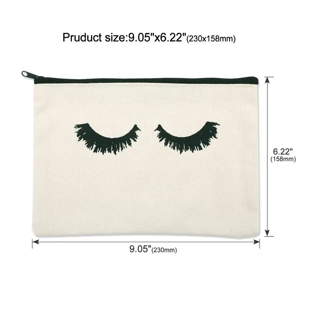 Multi-Purpose Blank Cotton Canvas Pouch Bag with Zipper for Makeup, Cosmetic, Pencil, Invoice, Bill, Travel Toiletries,