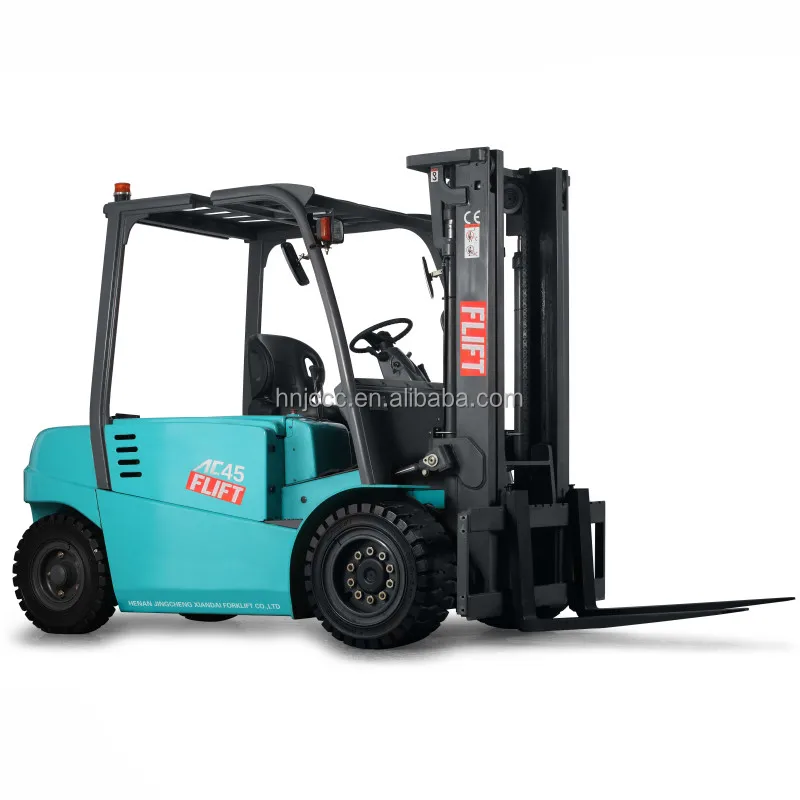 China FLIFT 4.5 ton Lead Acid Battery Electric Forklift with 4 wheel drive CE Certification 1070mm fork length 500mm Load Centre