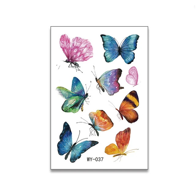 Colourful Waterproof Ink Printing 3D Butterfly Tattoo Sticker