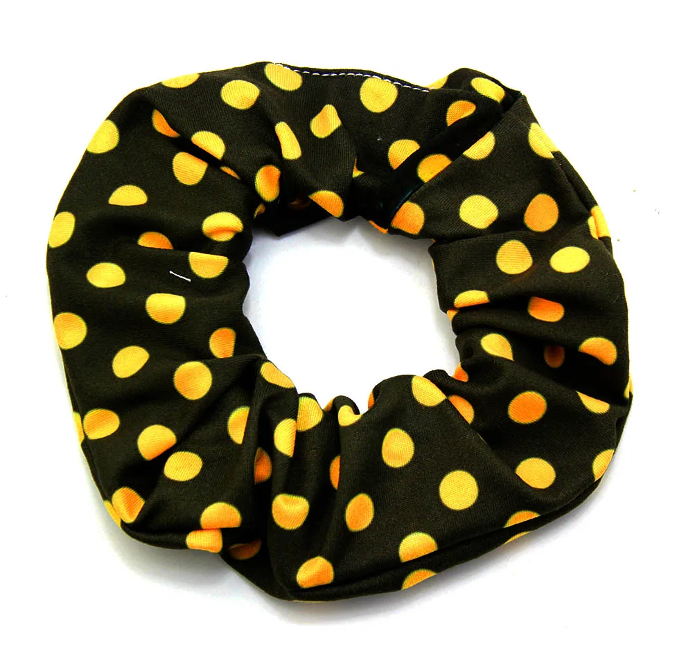 5.5' sport hair scrunchies black gold yellow elastic hair pony for girl hair accessories