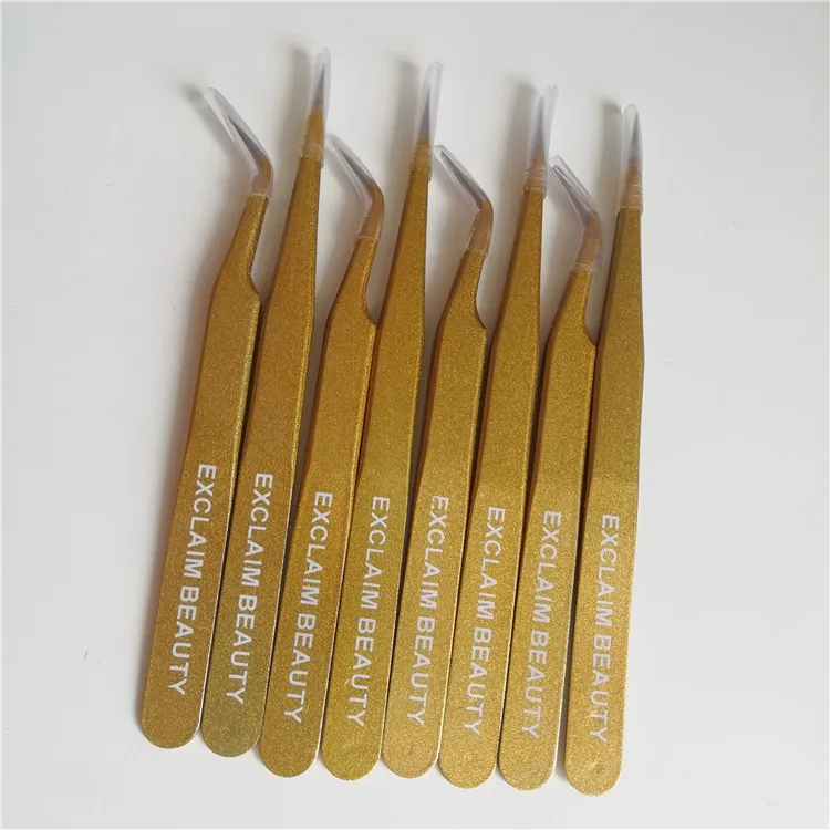 
Custom logo private label eyebrow glitter tweezers set 