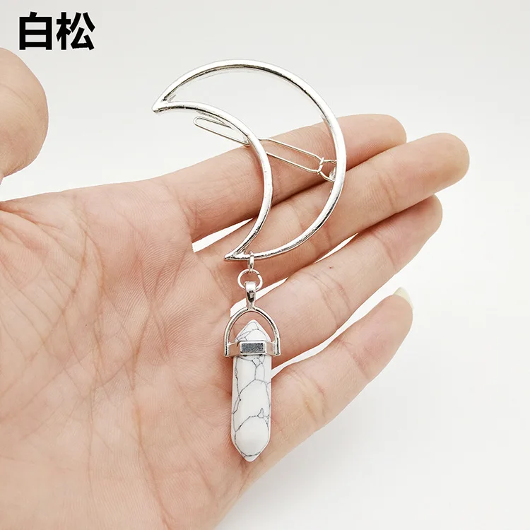 Прямая поставка, новинка 2021 года, стильная заколка для волос, разноцветная заколка для волос с изображением зародышей Луны, элегантная заколка для волос