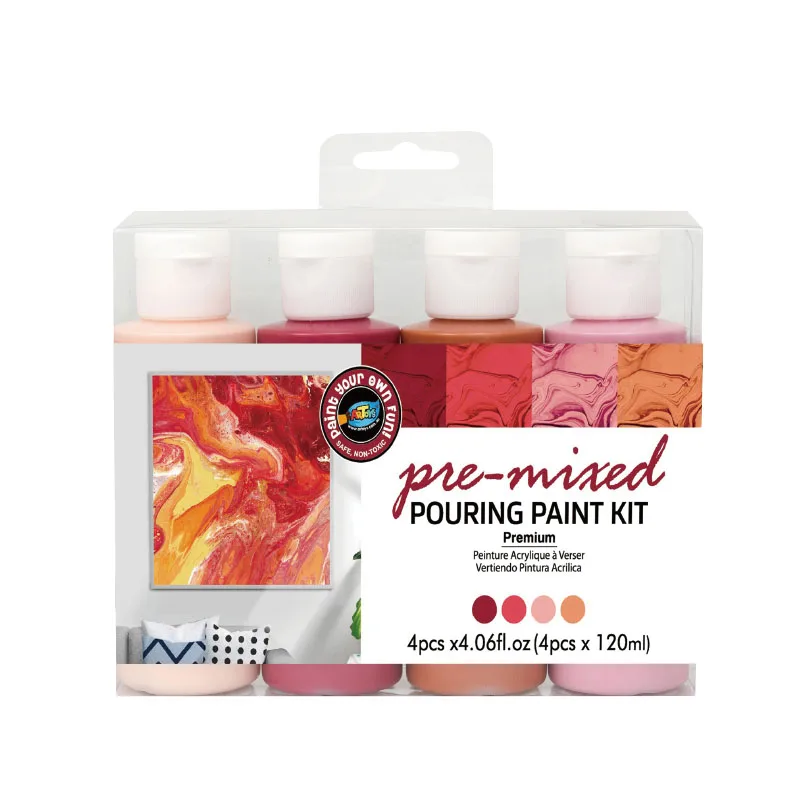 Wholesale Bottled 120ml DIY Pre-mixed Fluid Acrylic Pouring Paint for Canvas
