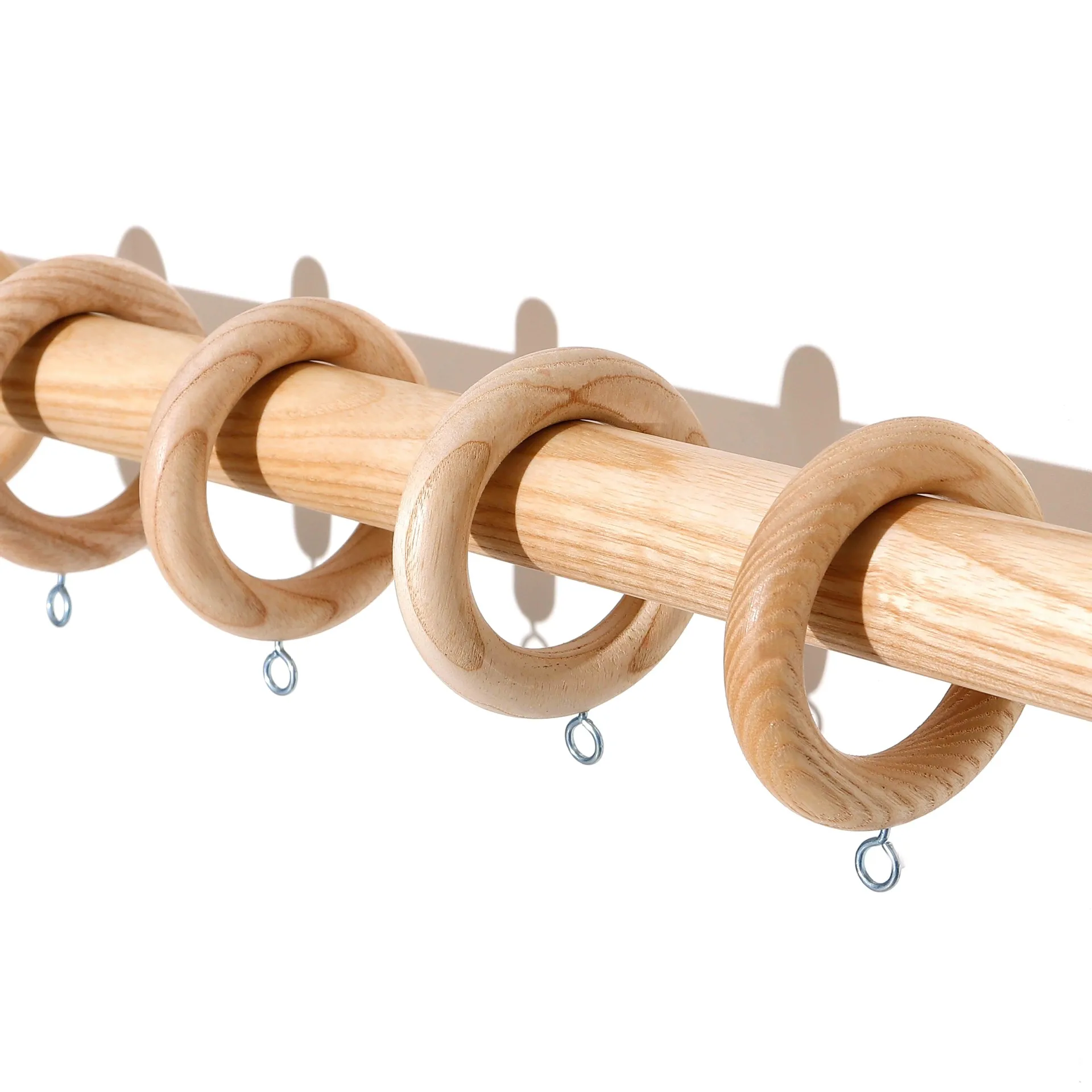 Handicrfats Beechwood Wooden Curtain Ring with Eyelets Grommets Hanging Rings Hooks Accessories Roman Rod Rings