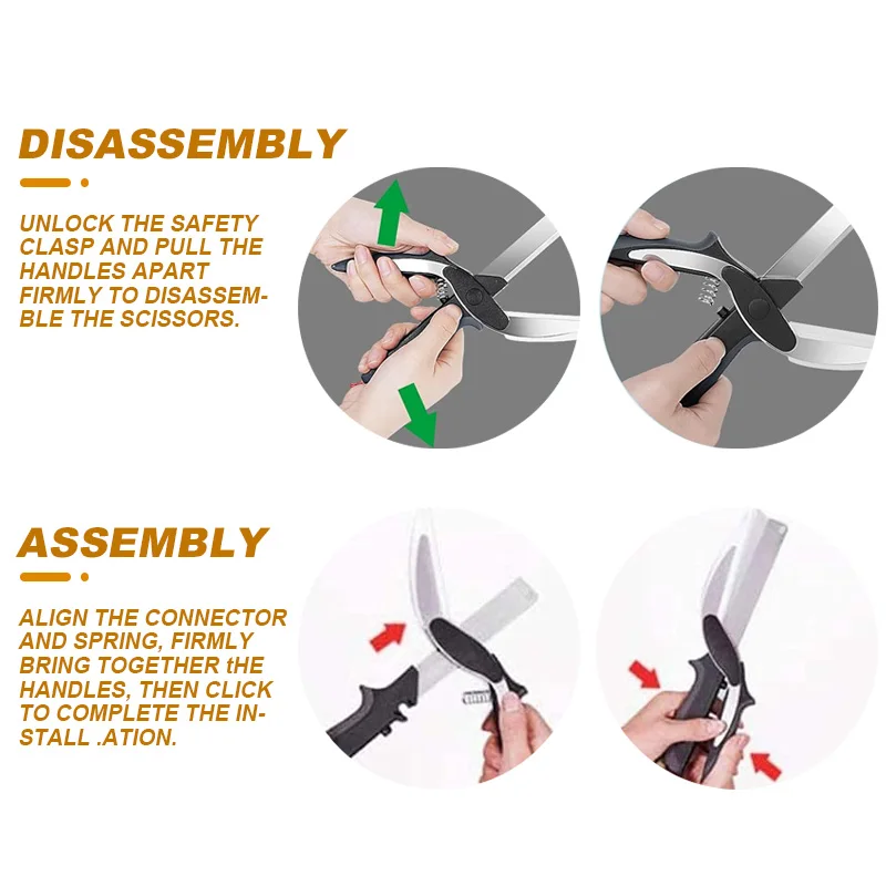 2024 New Style 2 in 1 Kitchen Cutter Clever Multipurpose Scissor Stainless Steel Vegetable Slicer Fruit Cutter Kitchen Knife