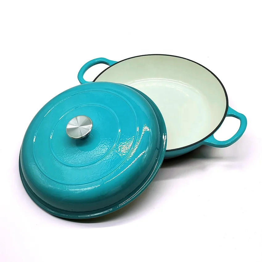 Cast Iron Cookware Casserole Enamel Cast Iron Round Shallow Casserole Dishes cCooking Pot Braisers Wholesale