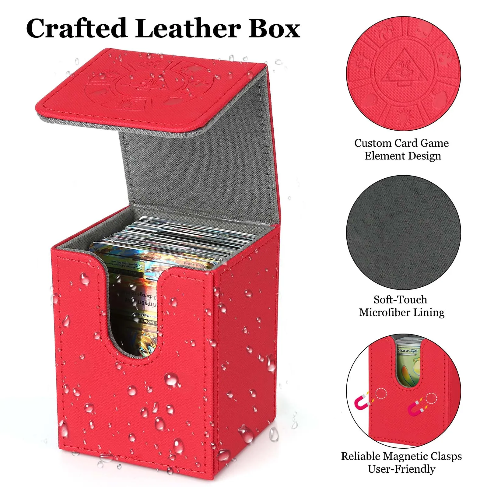 Factory Custom PU leather eva case magic box card protector storage box playing card case