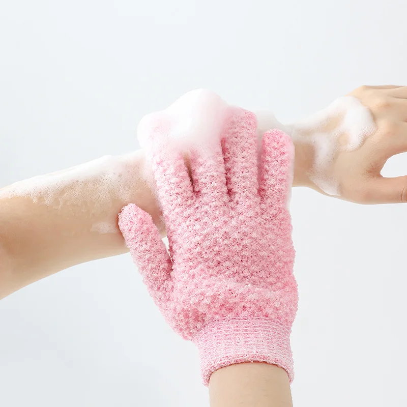 Custom Logo Bath Exfoliating Glove Hygienic Bath Shower Bamboo Glove