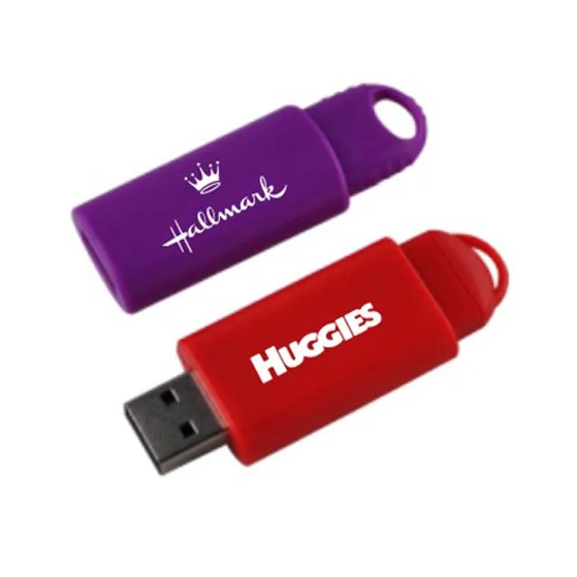 Hot selling promotion gift customized logo printing 8GB spring loaded retractable capless usb flash drive