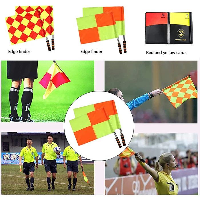 High Quality Professional Linesman Sublimation Diamond Referee Flag Checkered Flag Referee Custom Flags For Sport Ball Games