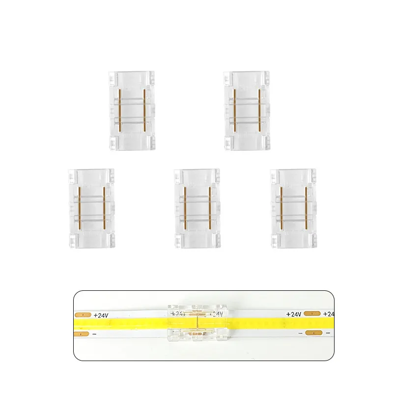 cob led strip connector corner 6mm 8mm 10mm 2 pin or 3pin  strip to wire led strip light  Fast connector