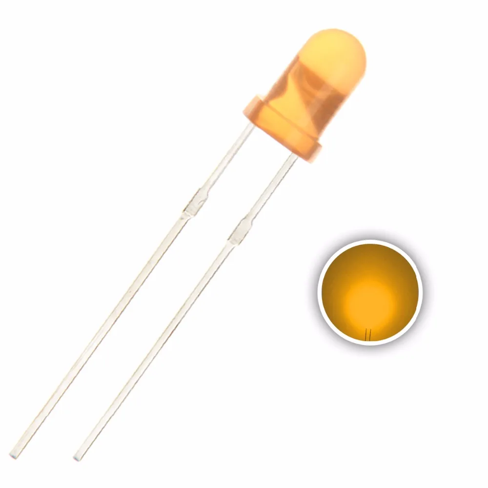 Through Hole 3mm 5mm Diffused Orange  600-610nm Round LED Light-Emitting Diode Lamp free sample