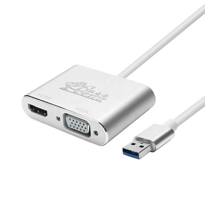 Wholesale USB to HDMI VGA Adapter Male to Female USB to HDMI VGA 2 in 1 Hub