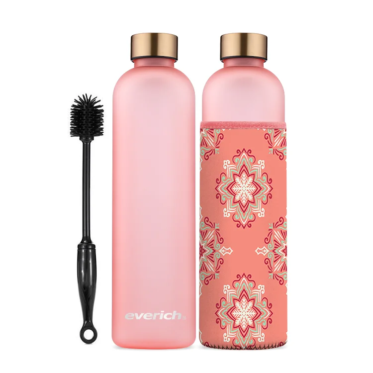 В наличии! Мотивирующая пластиковая тритановая бутылка для воды Everich без бисфенола А с маркером времени, бутылки для воды 1000 мл