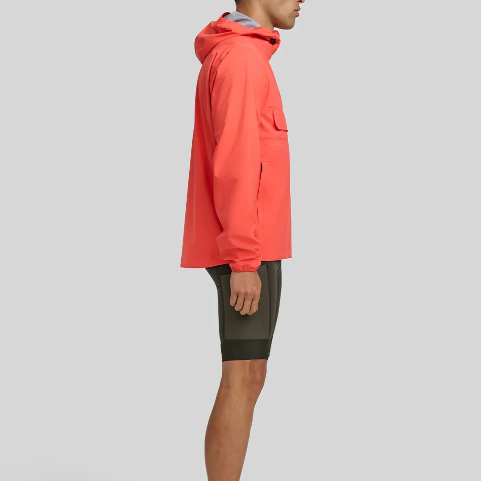 OEM Custom Logo Color Regular Fit Pullover 1/4 Zip Hoodie Lightweight Waterproof 100% Polyamide Outdoor Jacket for Men