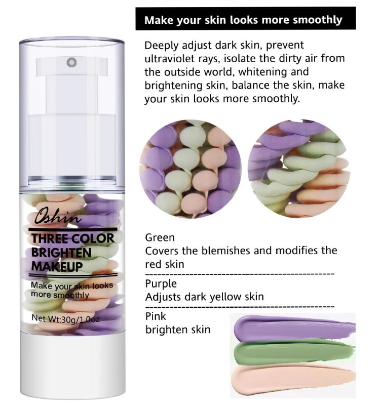 Skin Whitening BB Cream Sample Size Moisturizing Liquid Foundation with Oil-Control Feature Concealer Sunscreen Dark Skin Tone