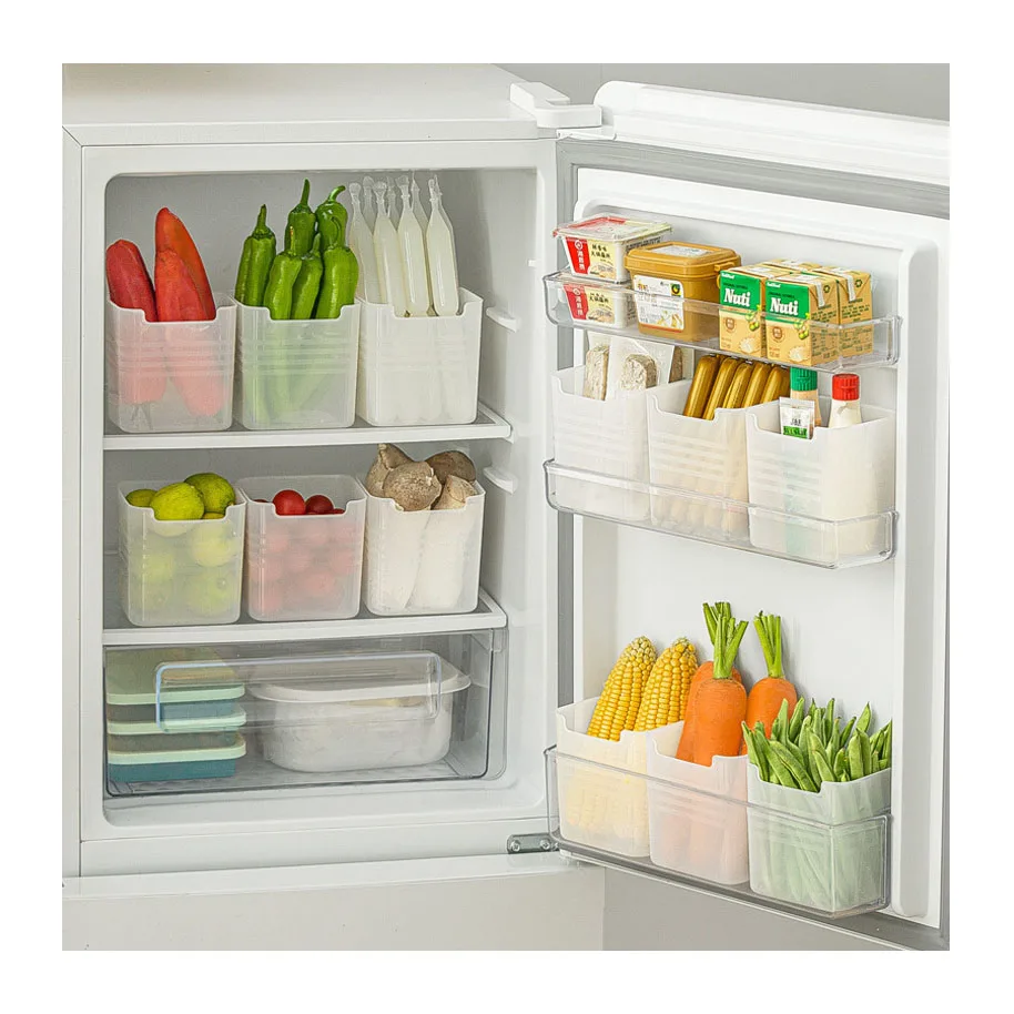 Mini Freezer Organizer Bins cFood Safe Container Kitchen Storage Box