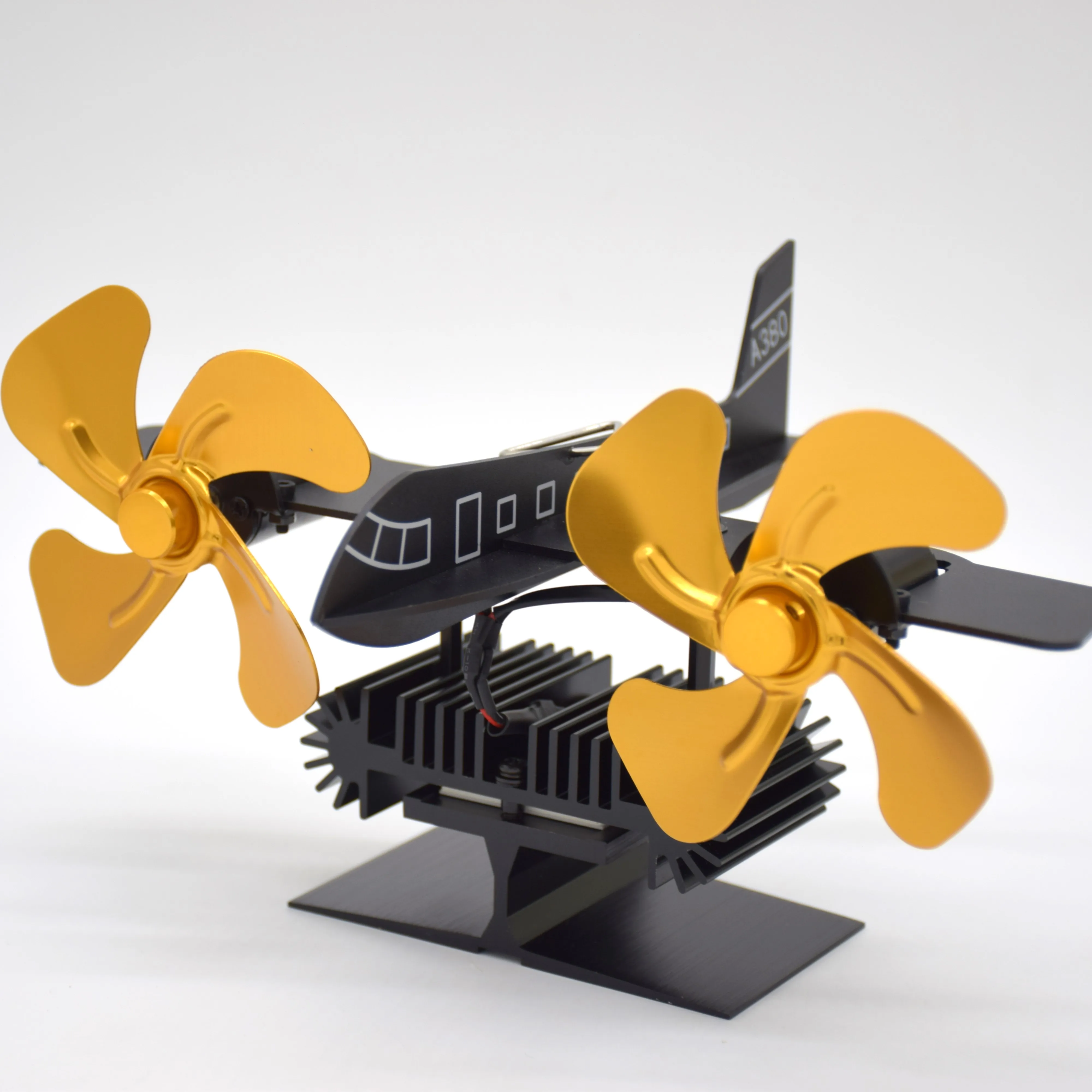 Модерненно Разработанный бесшумный вентилятор для камина с 8 лопастями газовая гранула дровяной двойной головкой