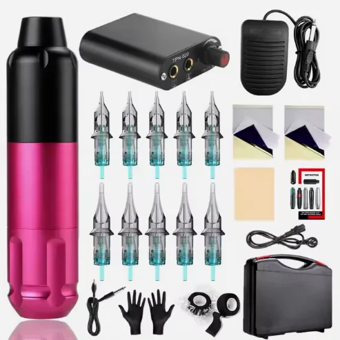 Iman Tattoo Kit, with Tattoo Power Supply Tattoo Needles , Complete Tattoo Kit for Beginners Professional tattoo supplies