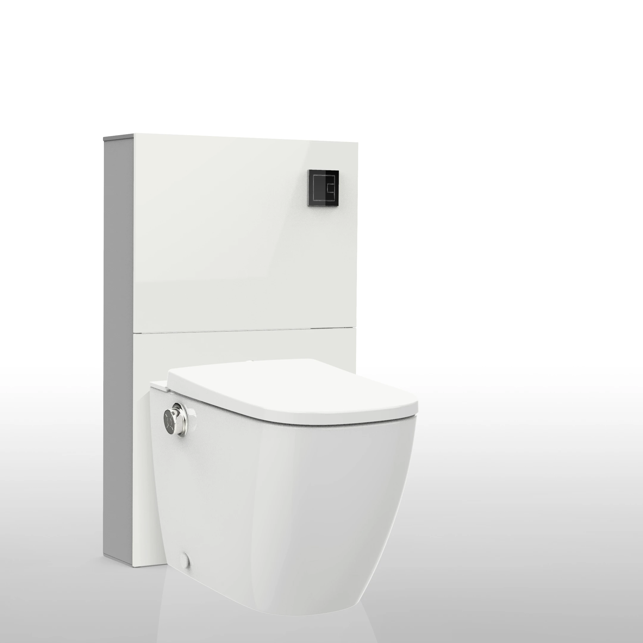 Foot Sensor Flush Smart Toilet Heated Seat Multi Function Remote Control Bidet Toilet