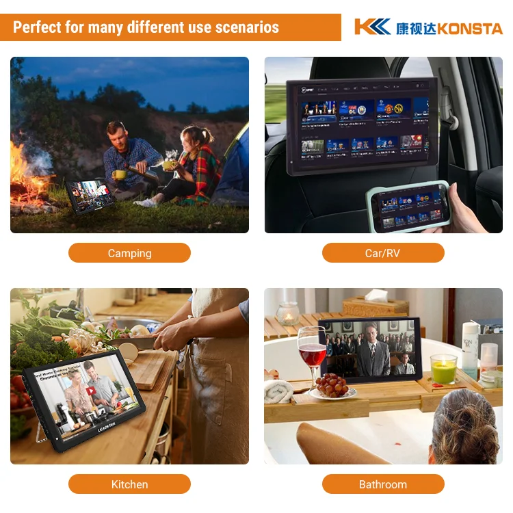 D12 Low Price Rechargeable DvD-t2 Car Lcd 12 Mini Pour Tv Portable Television