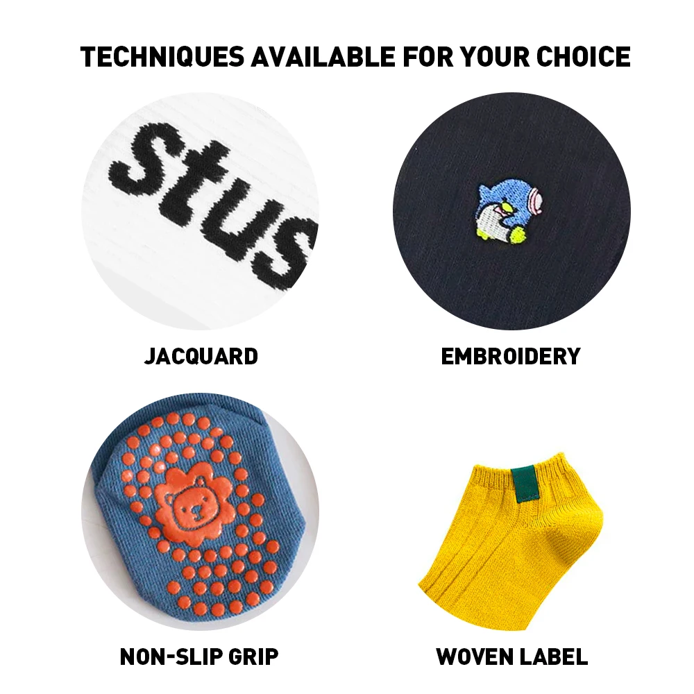 Men Custom Logo Socks Design Your Own Logo 100% Cotton Socks Athletic Crew Sports Socks