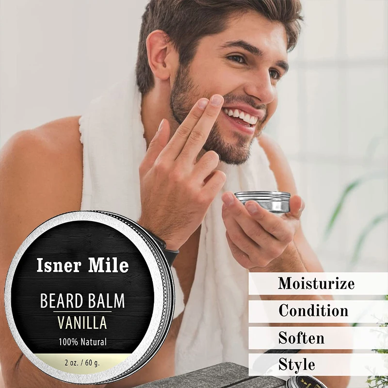 Beard Balm for Men Leave in Beard Conditioner Scented Made with Natural Organic Beard Butter Strengthens Softens Mustaches