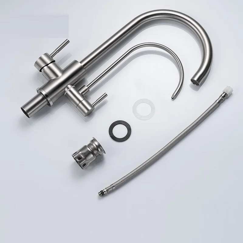 2024 New designed 4 function pull out waterfall faucet with purifier water ss304 material  kitchen faucet