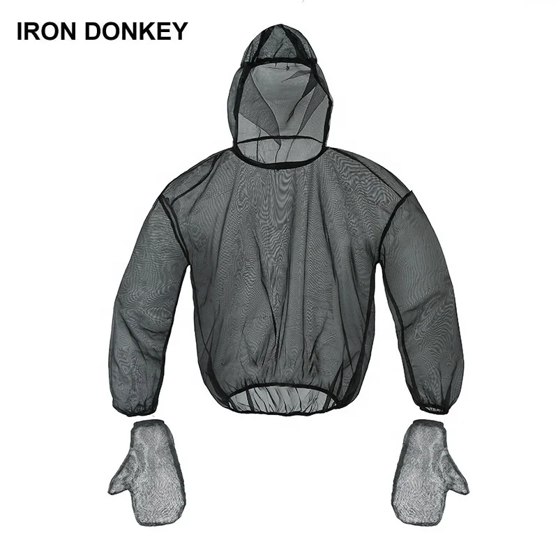 IRONDONKEY Wholesale Camping Adventure Mosquito Jacket with Hat Fishing Suit Breathable Mesh Top Set for Iron Donkey