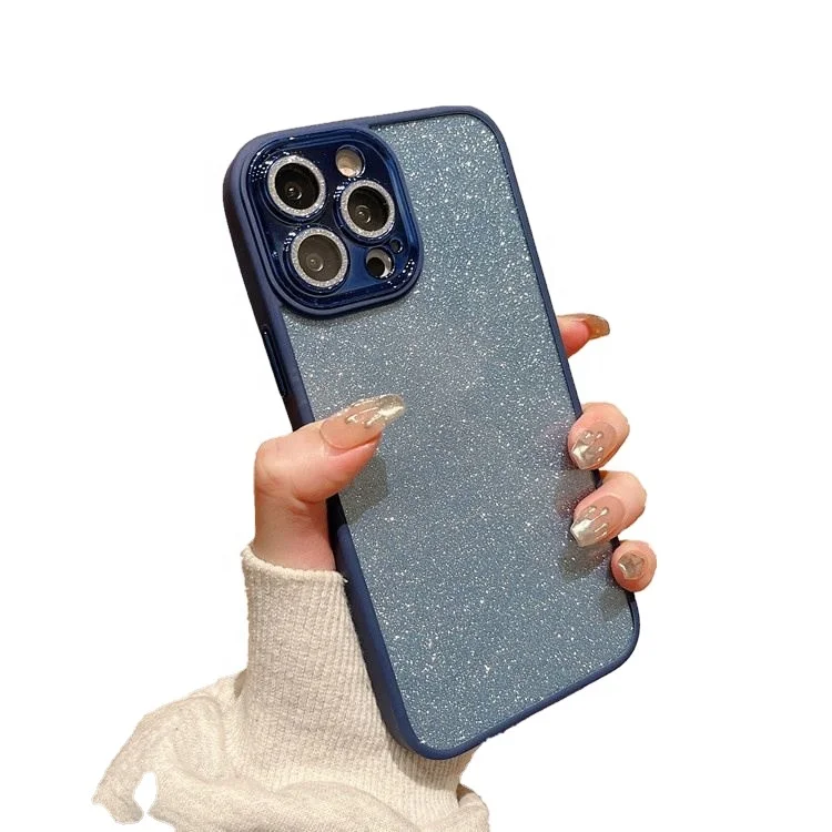 Best Quality China Manufacturer Electroplating Sparkling Camera Lens Luxury  Colorful Glitter Acrylic Glass Pattern Female Mobil