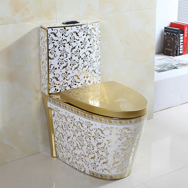 luxurious electroplated gold water saving water closets golden toilet