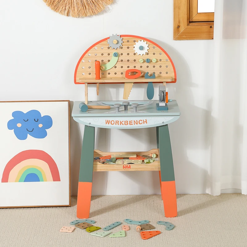 Educational Wooden New Genuine Workbench Simulation  Role  Play Tool Table Toys