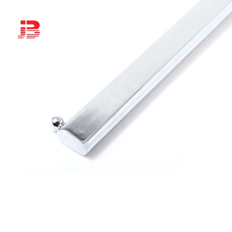 Wholesale Chrome plated slotted channel hook display with beads straight hooks