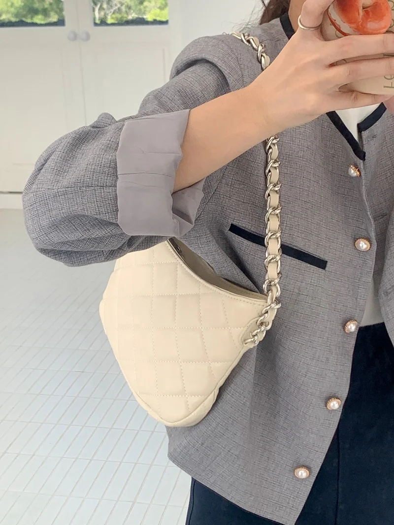 Luxury Women Diamond Underarm Bag Wholesale PU Leather Plaid Shoulder Hand Bag Brand New High Quality Lady Chain Channel Handbag