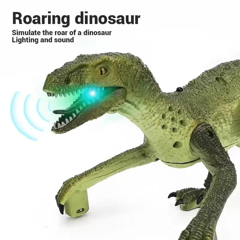 Kids Toys Dinosaur Remote Control Velociraptor Walking Dinosaur Toy With Sound Light Simulated Dinosaur For Kids